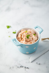 Traditional salmon rillettes