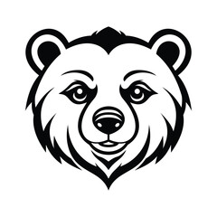 A strong glyph icon of black bear face