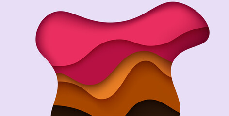multi colored abstract gray pink orange colorful wavy papercut overlap layers background. eps10 vector
