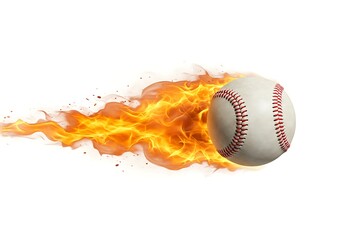 Fiery Baseball: Intense Sports Action Graphic