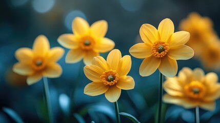 Spring season showcases vibrant yellow flowers.