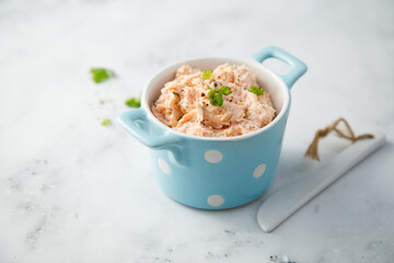 Traditional salmon rillettes