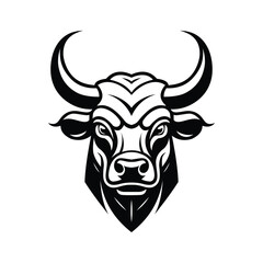 A strong glyph icon of bull mascot head