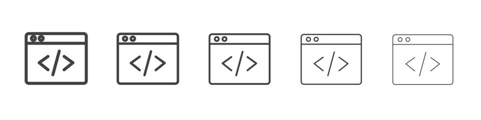coding program icon simple illustration collection symbol