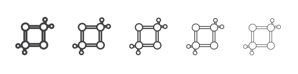 Cyclobutane molecular formula icon simple illustration collection symbol