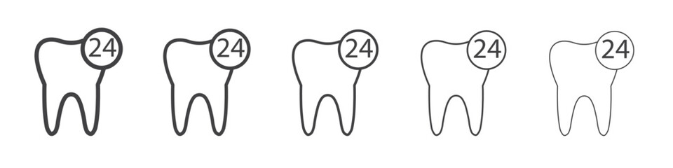 Dental Protection for 24 Hours icon simple illustration collection symbol