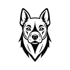 A faithful glyph icon of dog mascot face