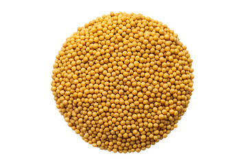 Mustard seeds close up view for culinary and spice uses in food preparation on transparent background