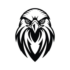 A majestic glyph icon of eagle head mascot