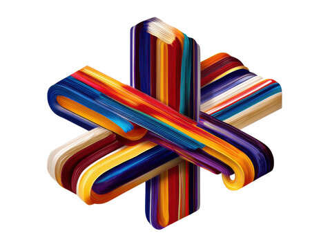 Abstract Brushstroke Design: A vibrant and dynamic composition of intersecting brushstrokes in a dazzling array of colors, forming an eye-catching abstract design