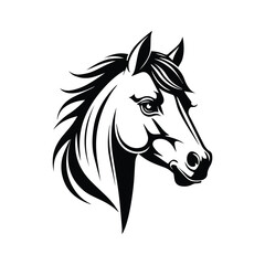 A fast glyph icon of horse mascot face