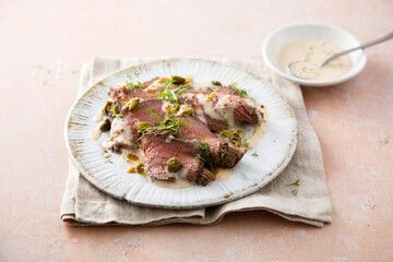 Vitello tonnato with capers