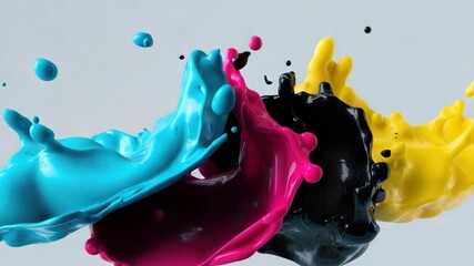 cmyk color liquid explosion animation - Powered by Adobe