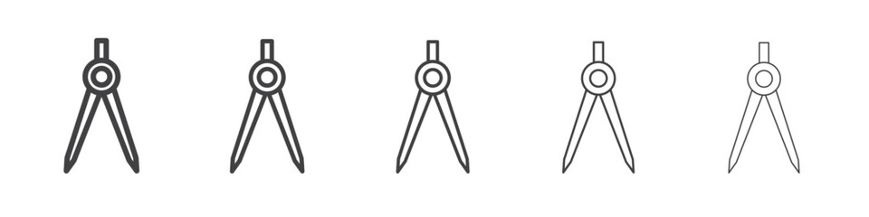 geometric compass icon simple illustration collection symbol