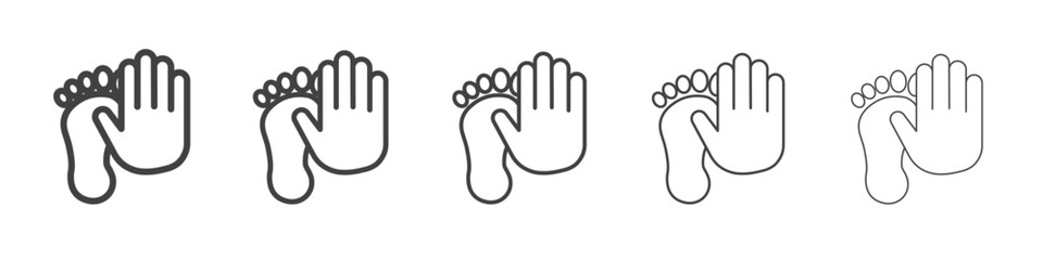 hand and foot icon simple illustration collection symbol