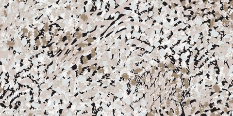 pattern cow leather natural print animal skin spots on a white background. Mammals Fur texture. Design elements leather. Camouflage predator. Vector illustration