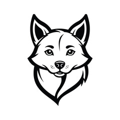 A loyal glyph icon of dog head mascot