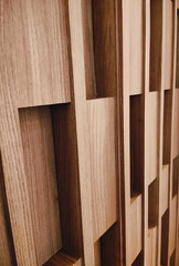 Modern Wooden Wall Panel, Abstract Architectural Detail