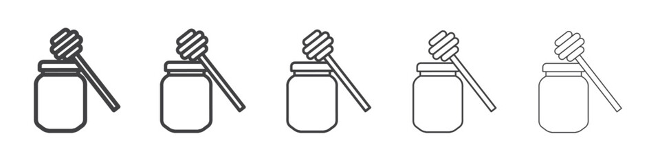 Honey jar with dipper icon simple illustration collection symbol