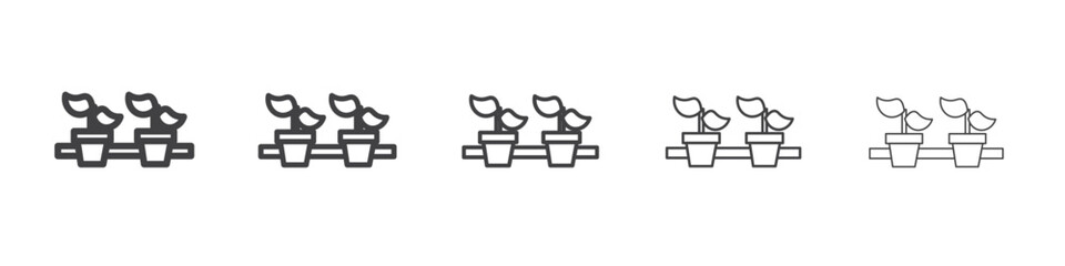 hydroponic pots icon simple illustration collection symbol