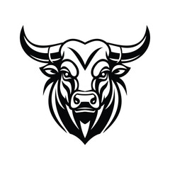 A glyph icon of bison head mascot face