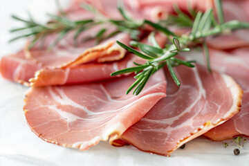Slices of Cured Ham with Herbs