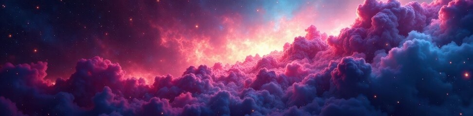 Vast nebula, swirling cosmic dust, vibrant colors, night sky, pattern