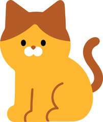 A flat-style cartoon illustration of a smiling cat. Ideal for preschool flashcards, pet learning tools, and early childhood education.

