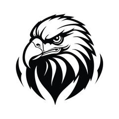 A fierce glyph icon of eagle head symbol