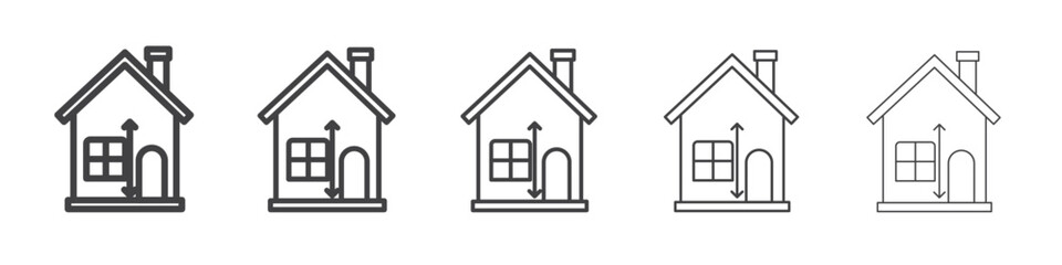 Minimum ceiling heights icon simple illustration collection symbol