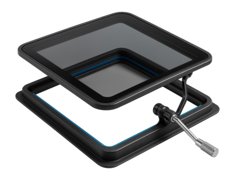 Pop-up sunroof with manual crank and removable glass panel