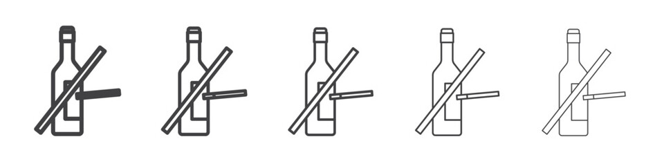 No alcohol and cigarettes icon simple illustration collection symbol