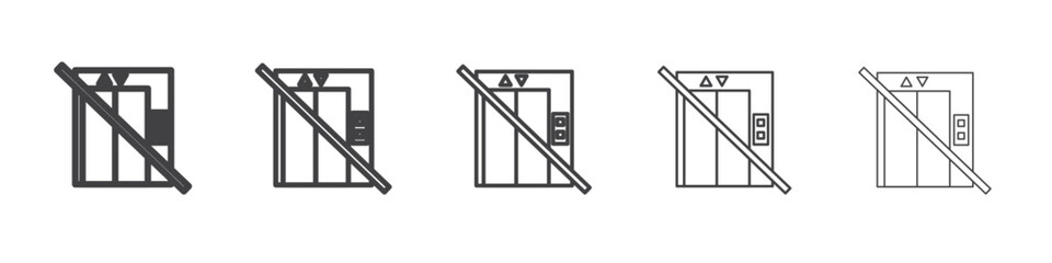 No Elevator Sign icon simple illustration collection symbol