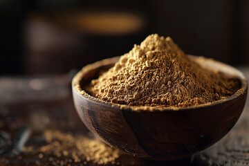 Ground Coffee in a Dark Bowl