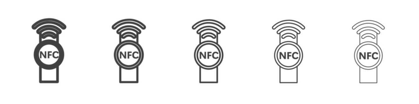 NFC bracelet connected icon simple illustration collection symbol