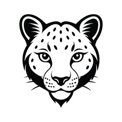 A fast glyph icon of cheetah face mascot