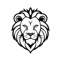 A strong glyph icon of lion mascot icon