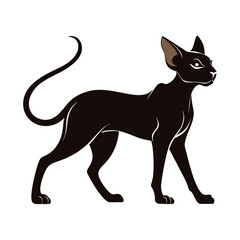 Confident Sphynx Cat in Motion Vector