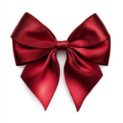 Red satin ribbon bow, elegant decoration for gift wrapping or special occasion 
