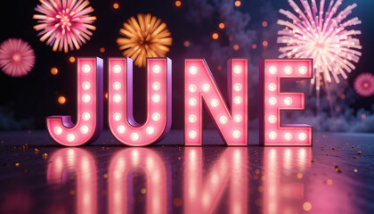 June Celebration: Marquee Lights and Fireworks