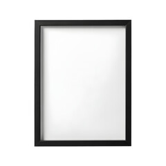 Isolated black framed blank canvas against a black background in a studio environment display art