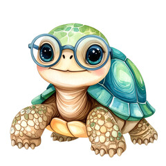 Fototapeta premium Cute Turtle with Glasses