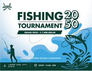 fishing competition template editable vector