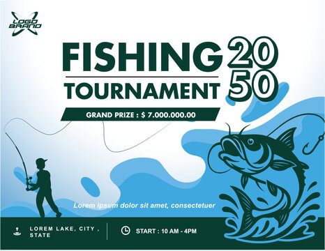 fishing competition template editable vector