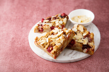 Almond pie with berries