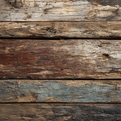A close-up shot of aged, weathered wooden planks with visible textures and details