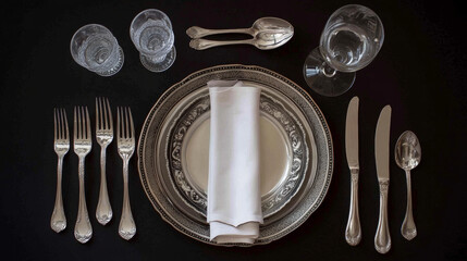 Use this for everyday dinners or informal gatherings. Fork goes on the left of the plate. 