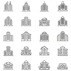 Obraz premium Icon Industrial Building in Grey