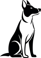  minimal vector of a dog sitting pet animal 