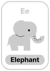 Colorful alphabet flashcard with cute illustrations. Perfect for phonics, preschool, kindergarten, school lessons, ESL education, worksheets, posters, and learning apps.